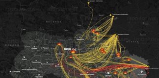 Сили ППО знищили 541 ціль за сьогодні: деталі атаки Мапа руху повітряних цілей