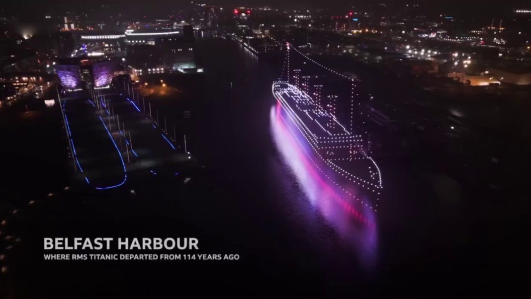 Дрон-шоу Титанік над Белфастом