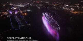 Дрон-шоу Титанік над Белфастом