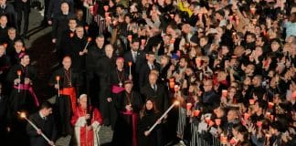 Pope Leo XIV at the procession