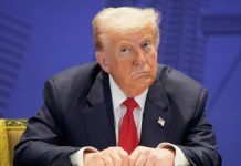 Trump at a press conference on Iran