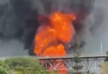 Explosion on the Panama Canal: a bridge is on fire Explosion and fire on the Two Americas Bridge
