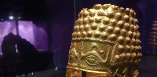 A golden helmet from the Roman era