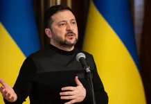 Volodymyr Zelenskyy during his speech