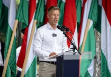 Peter Magyar announces election results