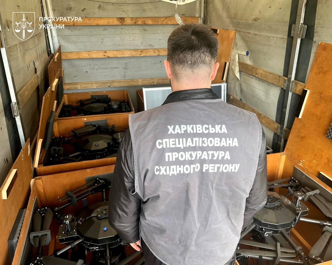 Warehouse with drones seized during the investigation