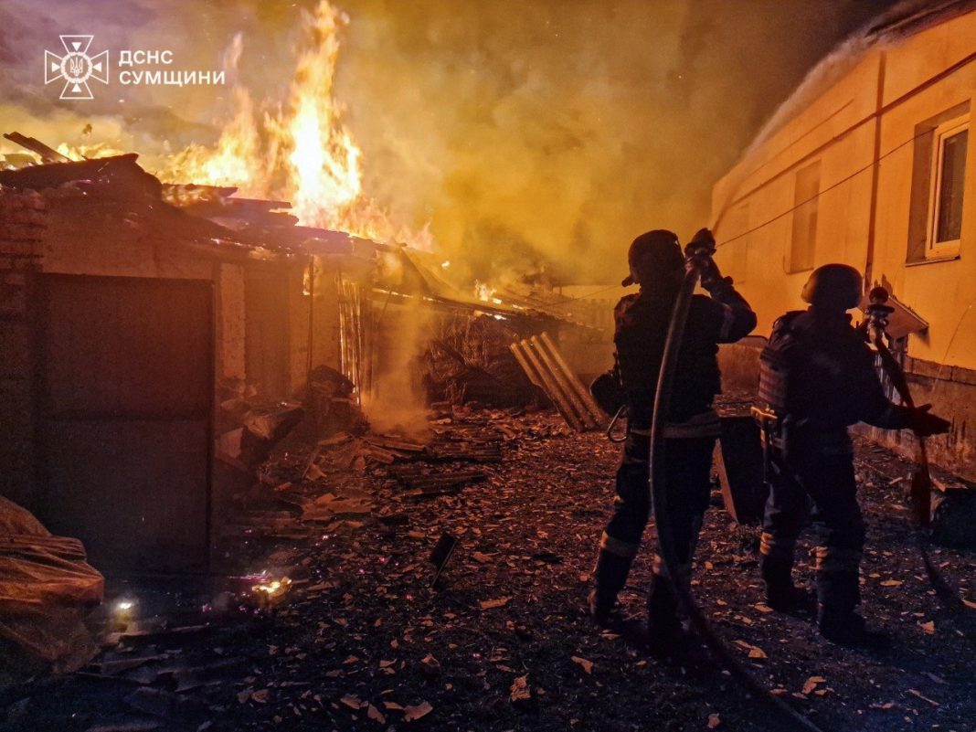 Пожежа після атаки дрона