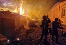 Пожежа після атаки дрона