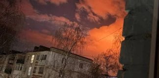 Damaged objects after drone attack