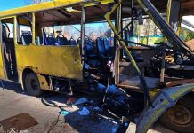 Russia strikes a minibus in Nikopol with a drone Drone attack on a minibus in Nikopol