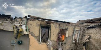 SES works at the site of a UAV strike