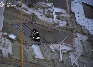 Damaged house after shelling in Odesa