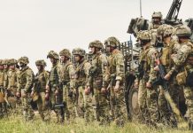 assault troops with drones on the battlefield
