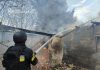 Пожежа після обстрілу на Житомирщині