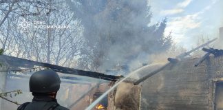 Пожежа після обстрілу на Житомирщині