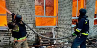 Fire after shelling in the Dnipro region