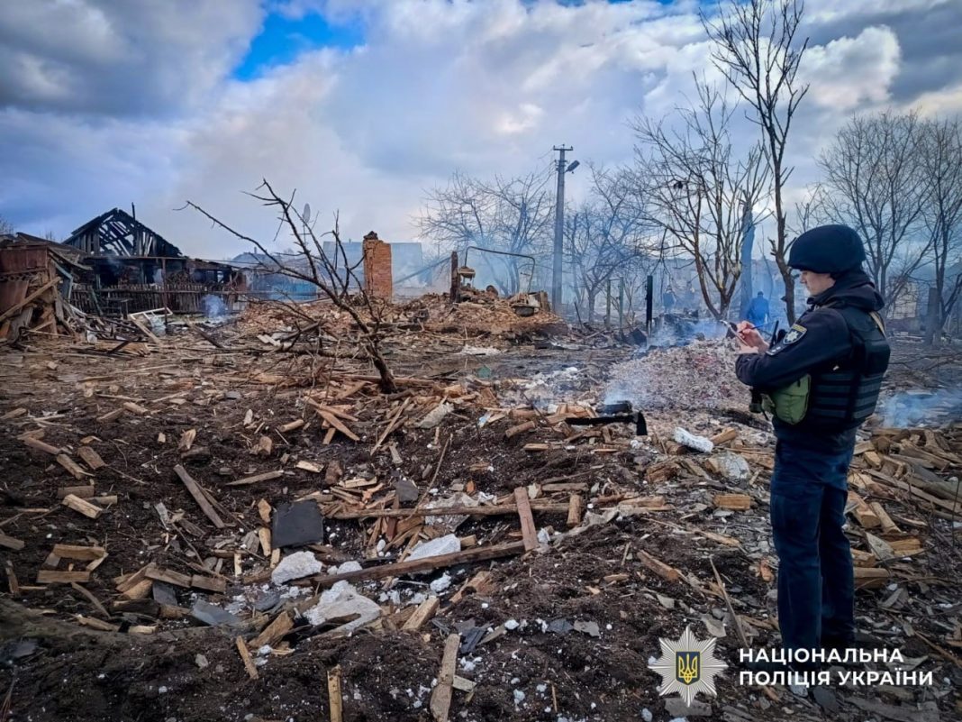 Consequences of the shelling of a multi-storey building in Sumy