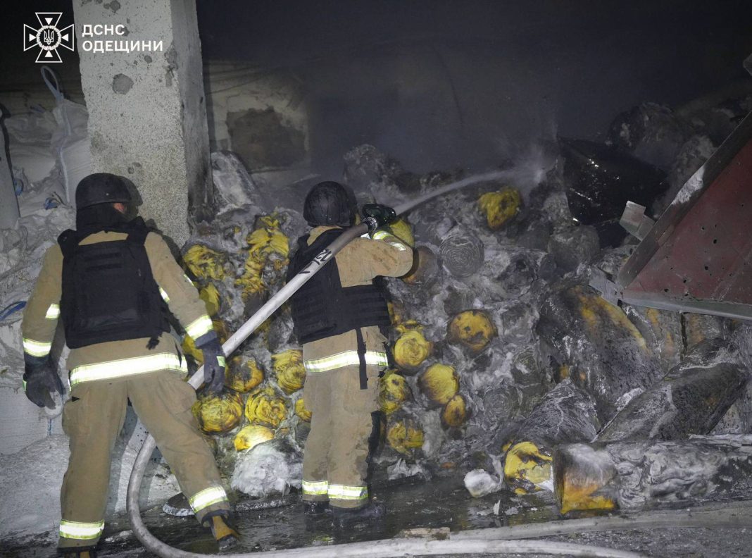 Fire in Odesa port after drone attack