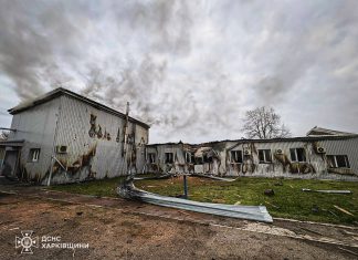 Fire after shelling of an agricultural enterprise
