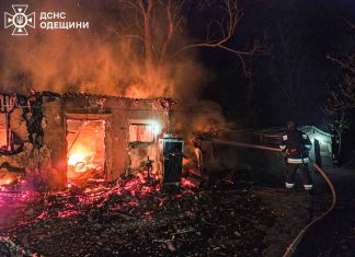 Destruction of houses after shelling