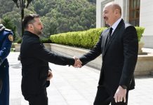 Зеленський і Алієв під час зустрічі