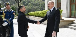 Зеленський і Алієв під час зустрічі