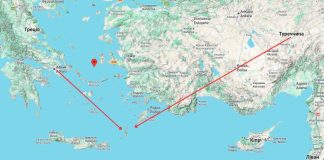 The disputed territory of Greece and Turkey