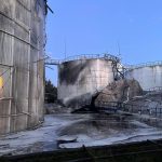 Sunflower oil leak near Chornomorsk