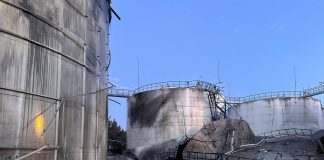 Sunflower oil leak near Chornomorsk