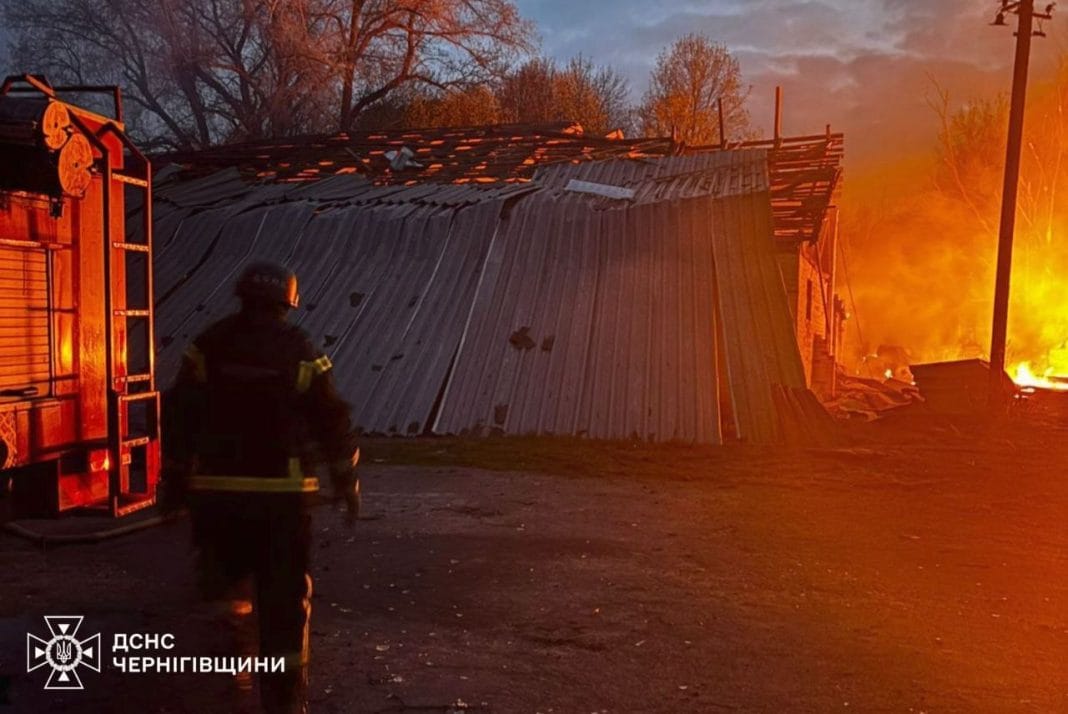 Drone attack in Chernihiv region, fires