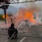 Russian drone attacks petrol station in Kherson