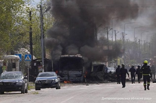 Shahed hits a bus in Dnipro