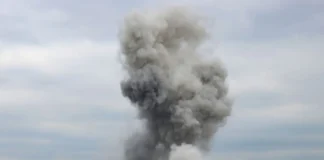 Fire after shelling in Chernihiv