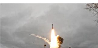 Rocket launch in the sky, illustrative photo