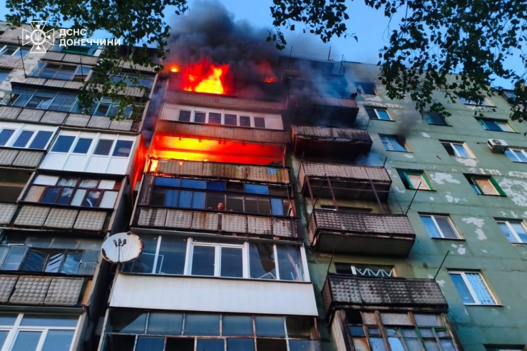 Rescuers extinguish fires after shelling