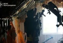 Пожежі на Херсонщині після атак дронами