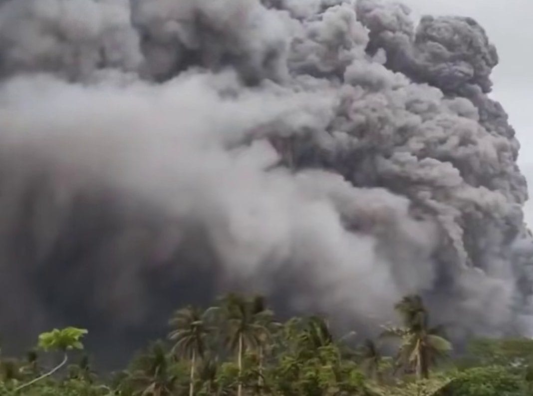 Mayon volcano eruption in the Philippines