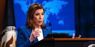 Tammy Bruce, US Deputy Representative to the United Nations, addressing the Security Council