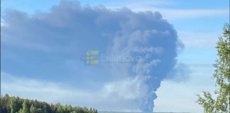 The Vtorovo intermediate product pumping station in the Vladimir region of Russia is on fire