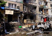 Russian troops hit a multi-storey building in Pavlohrad A multi-storey building in Pavlohrad damaged after shelling
