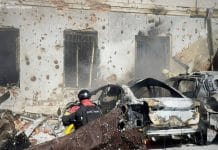 Пожежа після удару по Чернігову