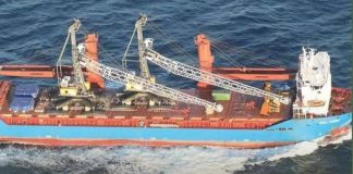 The sunken Russian ship Ursa Major off Spain