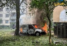 Пожежа після атаки дрона на Одещині