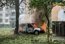 Пожежа після атаки дрона на Одещині