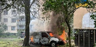 Пожежа після атаки дрона на Одещині