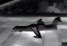 Український дрон уражає російський Бе-200