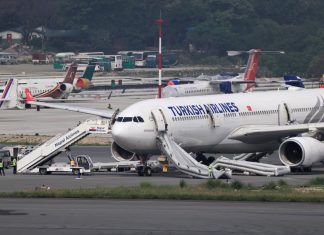 Fire on board a Turkish Airlines aircraft