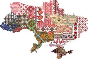 Карта України як вишиванка