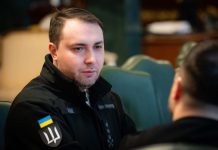 Chief of Ukrainian Intelligence Budanov during a speech