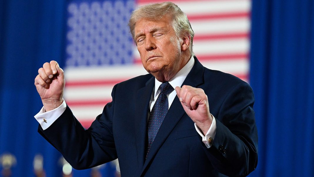 Donald Trump during a meeting at the White House, where he threatened to strike Oman.